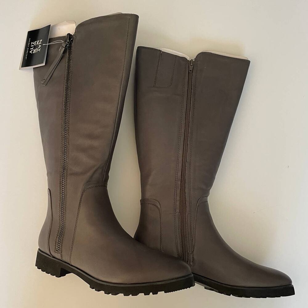 Naturalizer Gray Wide Calf Ridding Boots w/ Side Zips - Size 8.5M (NWT/Box) - Picture 8 of 16